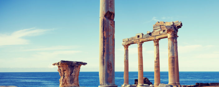 Die Ruinen vom Apollon Tempel in Side, Türkei